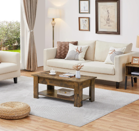 Tea Table with Hidden Storage Drawer